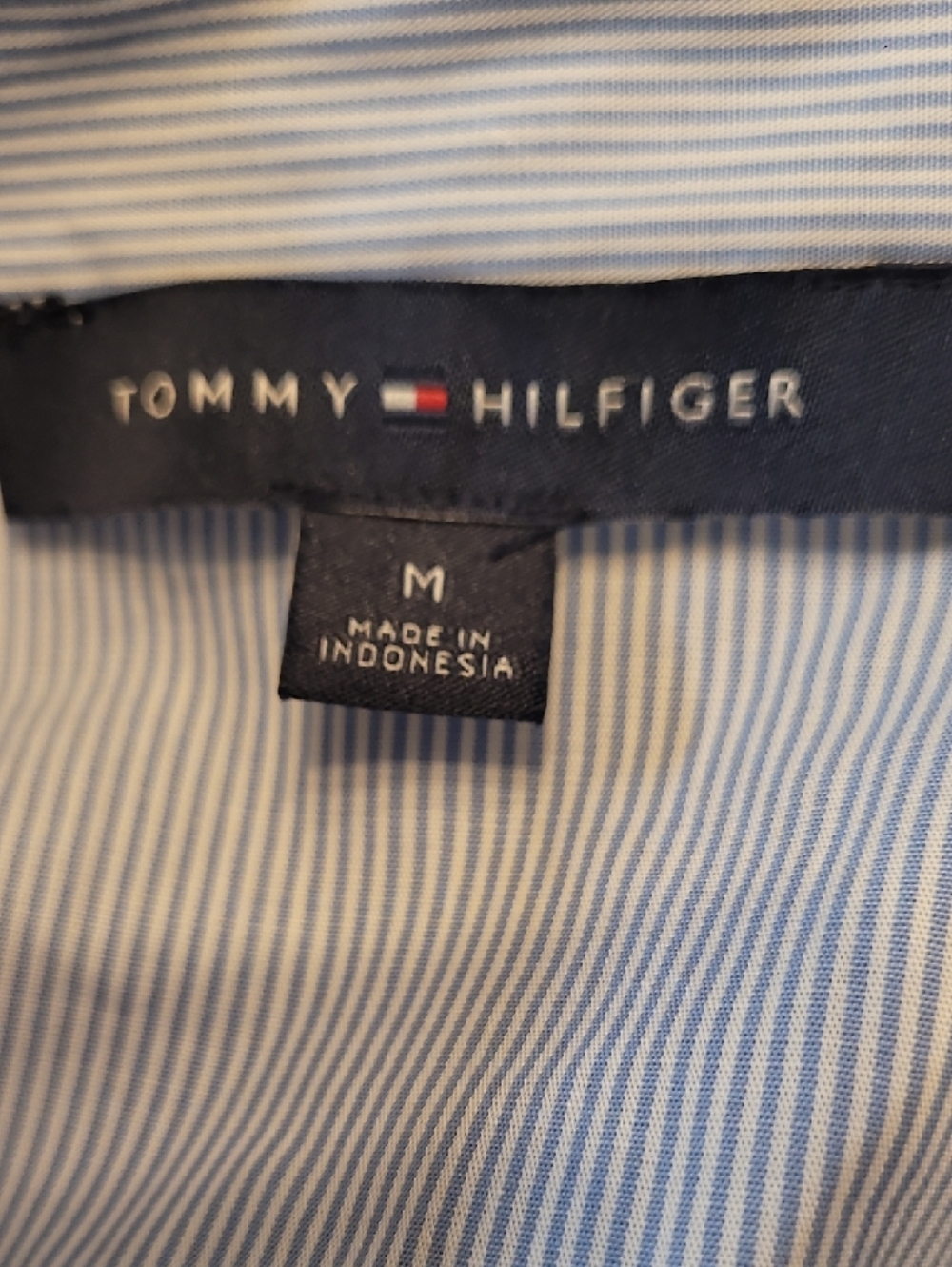 Tommy Hilfiger Light Blue & White Pinstripe Ruffle Button-Down Shirt - Picture 2 of 6